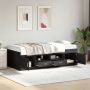 Kušetė su stalčiais be čiužinio, juodos spalvos, 100x200 cm