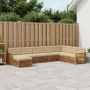 Lauko sofos komplektas su pagalve 8 pcs Natūralus ir bežinis
