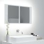 Veidrodinė vonios spintelė su LED, balta, 80x12x45cm, akrilas
