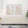 Dvivietė sofa-lova su dvejomis pagalvėmis, kreminė, aksomas