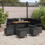 Sodo Sofų Rinkinys su pagalve su saugykla 9 pcs Juoda
