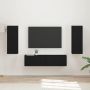 TV spintelių komplektas 2 pcs Juoda Apdirbta mediena