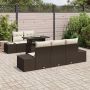 Sodo Sofų Rinkinys su pagalve 6 pcs Ruda ir grietinėlė