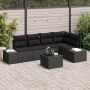 Sodo Sofų Rinkinys 6 pcs Juoda poliratanas