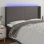 Galvūgalis su LED, pilkos spalvos, 183x16x118/128 cm