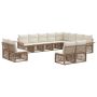 Sodo Sofų Rinkinys 12 pcs Smėlio poliratanas