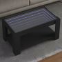 Kavos staliukas su LED, juodas, 93x53x45cm, apdirbta mediena