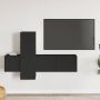 Televizoriaus spintelių komplektas, 3 dalių, juodas, mediena
