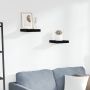 Pakabinamos lentynos, 2vnt., juodos, 23x23,5x3,8cm, MDF