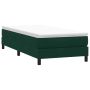 Box Spring Lova be čiužinio Tamsiai žalia 90x210 cm aksomas