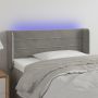 Galvūgalis su LED, šviesiai pilkas, 93x16x78/88cm, aksomas