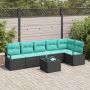Sofos komplektas 7 pcs Juoda poliratanas