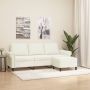 Trivietė sofa su pakoja, kreminės spalvos, 180cm, aksomas