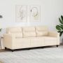 Trivietė sofa, smėlio spalvos, 180cm, mikropluošto audinys