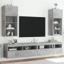 TV spintelės su LED lemputėmis, 2vnt., betono, 40,5x30x90cm