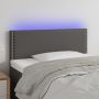Galvūgalis su LED, pilkos spalvos, 80x5x78/88cm, dirbtinė oda