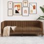 Trivietė sofa, rudos spalvos, dirbtinė versta oda