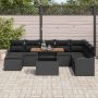 Sodo Sofų Rinkinys su saugykla 9 pcs Juoda Poli ratanas
