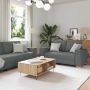 Sofa 3 pcs Tamsiai pilka 220 x 80 x 84 cm Lino mišinio audinys