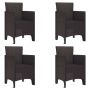 Sodo Kėdė su pagalve 4 pcs Ruda 53 x 49 x 85 cm Polipropilenas