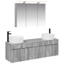 Vonios spintos komplektas 4 pcs Pilka Sonoma 100 x 14,5 x 70 cm