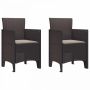 Sodo Kėdė su pagalve 2 pcs Ruda 53 x 49 x 85 cm Polipropilenas