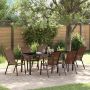 Sodo valgomojo komplektas 7 pcs Ruda ir juoda