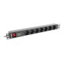 Lanberg | Power Distribution unit (PDU) 19 1U 10A 2M 7X Schuko Outlets | PDU-07F-0200-IEC-BK