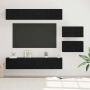 TV spintelių komplektas 6 pcs Juodas ąžuolas Apdirbta mediena