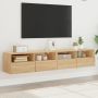 Sieninės TV spintelės, 2vnt., ąžuolo, 80x30x30cm, mediena