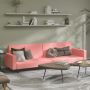 Dvivietė sofa-lova, rožinės spalvos, aksomas