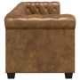 Chesterfield dvivietė sofa, dirbtinė oda, ruda