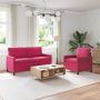 Sofos komplektas 2 pcs Vyno raudona Aksomas