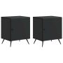 Šalia lovos spintelė 2 pcs Juoda 43 x 34,5 x 50 cm