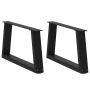 Kavos staliuko kojelės, V formos, 2 vnt., juodos, 70x(30-31,3) cm, plienas