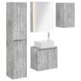 Vonios spintos komplektas 5 pcs Betono pilka 53 x 15,5 x 70 cm