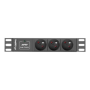 Lanberg Power Distribution Unit (PDU) 10 1U 16A 2m 3x French Outlets | PDU-03E-0200-BK