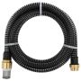 Siurbimo žarna su žalvarinėmis jungtimis, juoda, 1,1, 7m, PVC