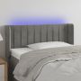 Galvūgalis su LED, šviesiai pilkas, 93x16x78/88cm, aksomas
