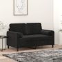 Dvivietė sofa su pagalvėlėmis, juodos spalvos, 120cm, aksomas