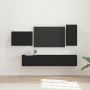 TV sieninio kabineto komplektas 4 pcs Juoda Apdirbta mediena
