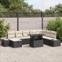 Sodo Sofų Rinkinys 9 pcs Juoda poliratanas