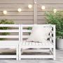 Kampinė sodo sofa, baltos spalvos, pušies medienos masyvas