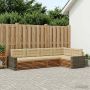 Lauko sofos komplektas 5 pcs Natūralus ir bežinis