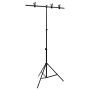 Stovas fonui, juodos spalvos, 91x60x(70–200)cm, T formos