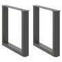 Kavos staliuko kojelės, 2 vnt., antracito spalvos, 50x(42-43) cm, plienas