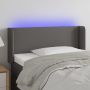 Galvūgalis su LED, pilkos spalvos, 83x16x78/88cm, dirbtinė oda