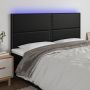 Galvūgalis su LED, juodos spalvos, 200x5x118/128 cm