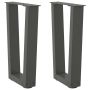Kavos staliuko kojelės, V formos, 2 vnt., antracito spalvos, 28x(42-43,3) cm, plienas