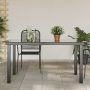 Sodo stalas, juodas, 150x90x74cm, aliuminis ir stiklas